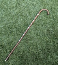 Wooden Walking Stick With Great Britain Places Badges 13No Badges  Collectable 