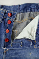 Vintage Mens LEVIS 25003 loose RED BUTTON JEANS size W32 L30 Big Daddy no cinch