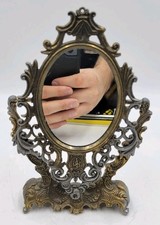 Antique Brass Filigree Mirror