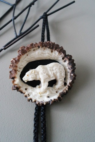 Deer bolo tie with bear - deer,