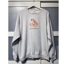 Skinny Dip Sleigh, B*tch Santa Dog Christmas Jumper Sweatshirt Size L NWOT