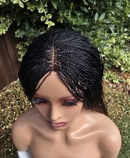 Micro Braid  Hand Made Wig Feather Light Flawless Natural.Black With Gold tips.