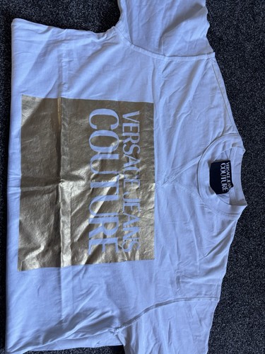 Versace tshirt gold white - versace,