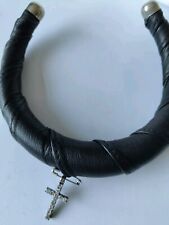 Leather Necklace Neck Bundle With 925 Silver Cross Pendant