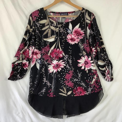 Saloos women black floral - women's,