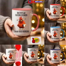 Funny Coffee Mug - and Here We F*cking Go Again I Mean Good Morning Milk Mug