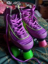 SFR Rio Roller Quad Roller Skates Retro Style, Purple, Size UK 2