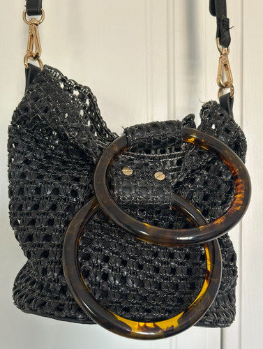 Mango black woven - black,
