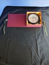 Chinese Double sided Silk Embroidery In Spinning Frame With Stand & Box Vintage