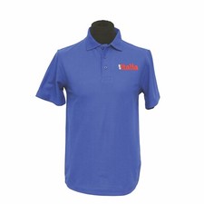 Auto Italia magazine team Polo in royal blue Alfa Fiat Abarth Ferrari Maserati