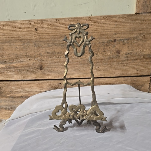 Vintage ornate brass easel - vintage,