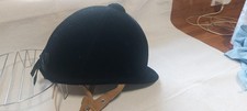 Black Just Togs Deluxe Velvet Riding Hat Size 55cm Black Bow Show Hat. vgc