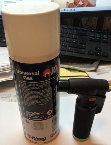 Blow torch with - , bottle