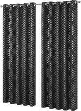 Blackout Eyelet Curtains Black