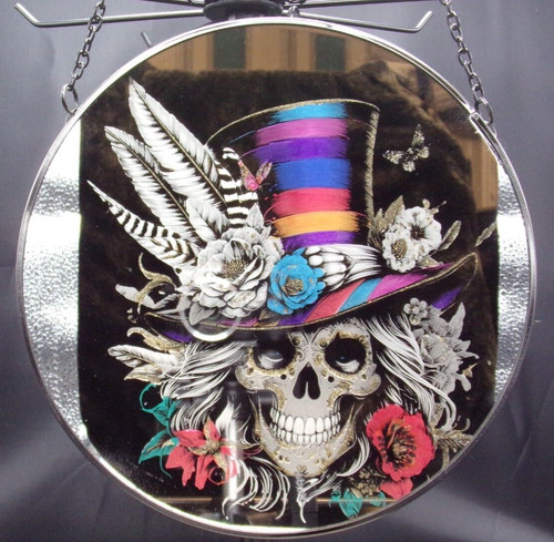 Skull roses etched on - skull,