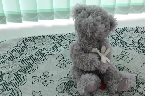 Hamleys grey bear with flowers - hamleys,