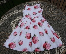 Rachel Riley Kids Dress Age 10 Years Floral White Pink