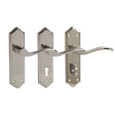 Quality Internal Lever Latch Lock Bathroom Door Handle Furniture Chrome Finish