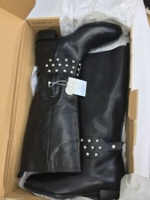 Zara Black Leather Knee High