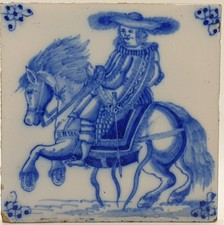 Antique 5" Tile Dutch Delft