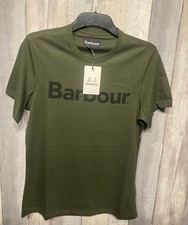Barbour Olive Logo Tee Shirt