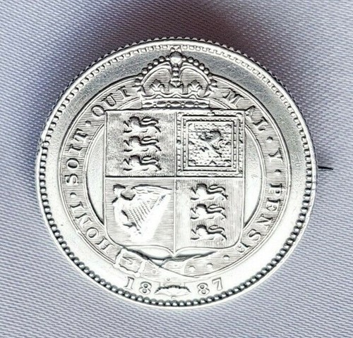 British 1887 silver shilling - ~,