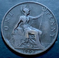 1902 LOW TIDE PENNY COIN-1d