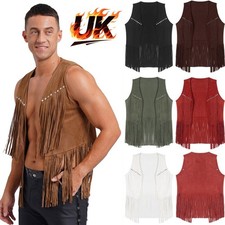 UK Mens Faux Suede Open Front