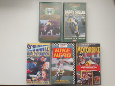 5 Motorcycle VHS Videos - kevin Schwantz, Barry Sheene, Roberts, Motorbike Mania