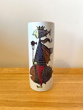 Mid Century Stig Lindberg Karneval Ceramic Vase for Gustavsberg Retro Vintage