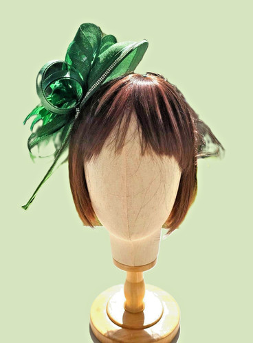Green fascinator hat kentucky - fascinator,