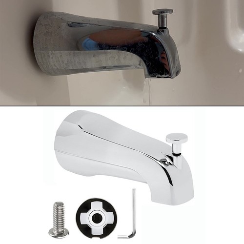 Chrome tub spout - with, built