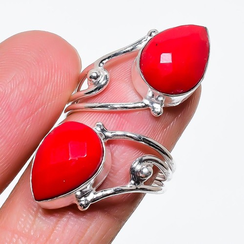 Red coral gemstone 925 - red,