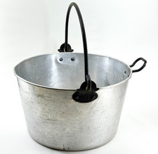 VINTAGE ALUMINIUM JAM PAN PRESERVING PAN WITH IRON HANDLE