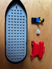 Lego Vintage 4005 Tug Boat Hull, Keel Weight Red and Captain