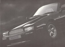 1996 ASTON MARTIN VIRAGE VOLANTE BROCHURE PROSPEKT OVERVIEW CARD SHEET