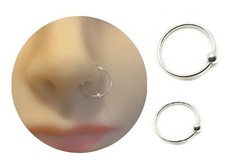 Thin Sterling Silver Nose Ring Hoop Silver Eyebrow Cartilage Tragus Helix Ring