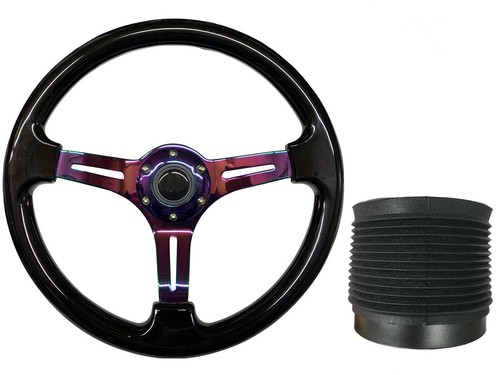 Black neo chrome steering - black,