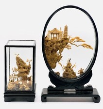 2 x Chinese Diorama / Cork