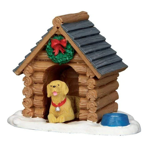 Lemax log cabin dog house - log,