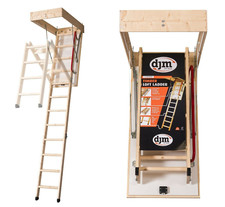 Wooden loft ladder timber - ladder, pull