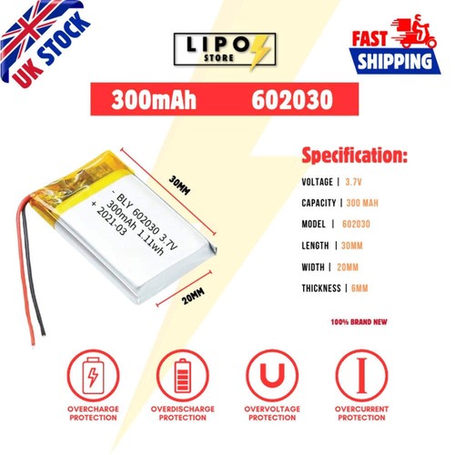 602030 300mah lipo - ⚡,