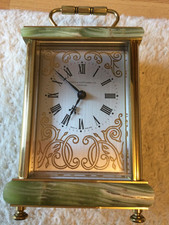 Boodle & Dunthorne Carriage Clock With Onyx Accents In Good Condition Runs Slow