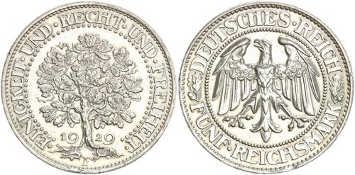 Weimar republic reichsmark - weimar, 5