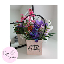 faux flower bouquet bag (Happy