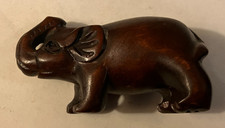 Vintage Japanese Hand Carved Boxwood Netsuke Elephant Form (307)