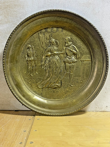 Large vintage brass decorative - brass,