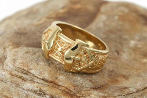 Gents double buckle ring solid - double,