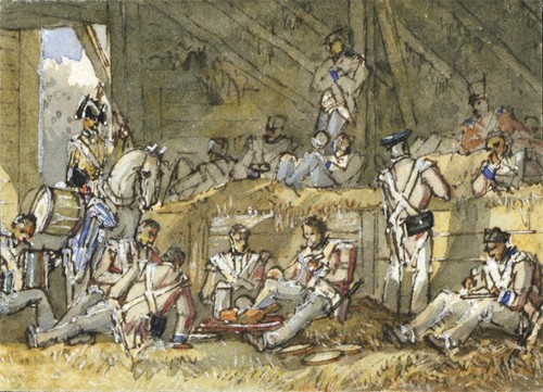 Military scene miniature - -,