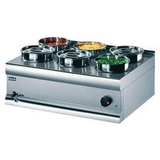 Lincat Bain Marie Wet Heat includes 6 S/S Containers - 290Hx750Wx600mmD